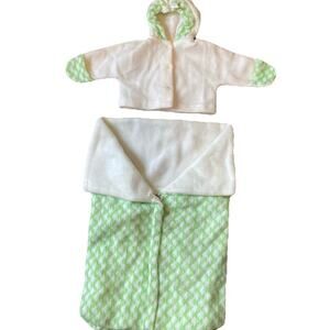 Vintage Quiltex Baby 3-12M Outfit Set Winter Jacket & Swaddler 2 Piece